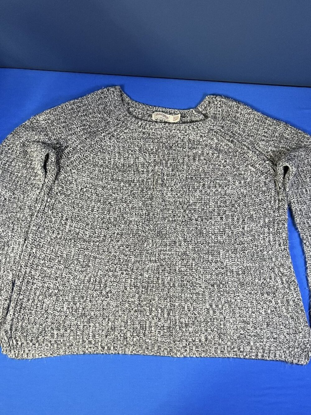 Faded Glory Women’s Marled Knit Crewneck Pullover Sweater Salt & Pepper Pattern